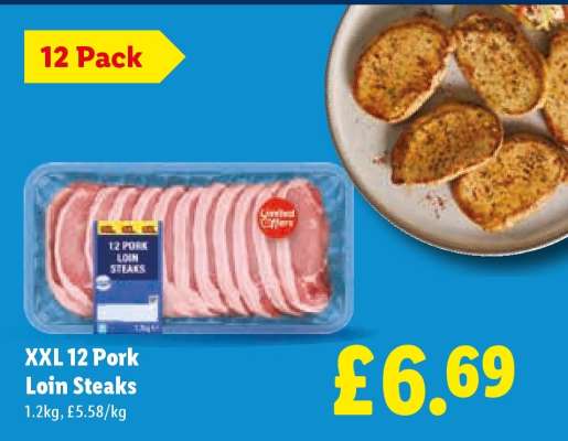 XXL 12 Pork Loin Steaks