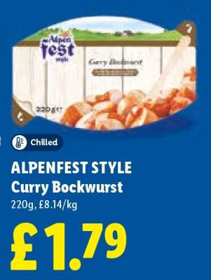 ALPENFEST STYLE Curry Bockwurst