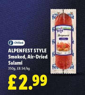 ALPENFEST STYLE Smoked, Air-Dried Salami