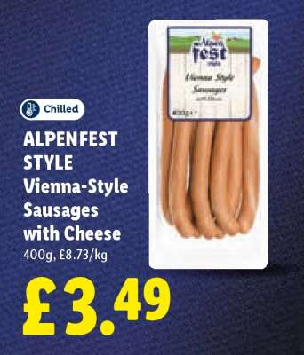ALPENFEST STYLE Vienna-Style Sausages with Cheese