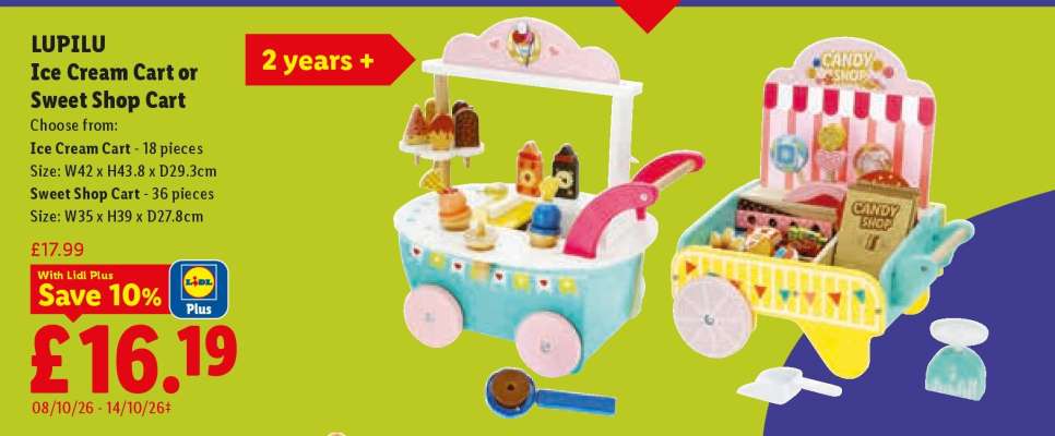 LUPILU Ice Cream Cart or Sweet Shop Cart