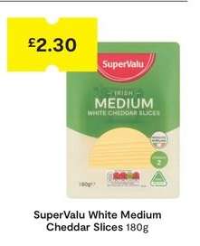 SuperValu White Medium Cheddar Slices 180g