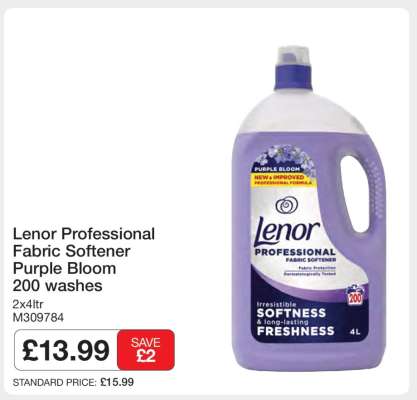 Lenor Professional Fabric Softener Purple Bloom 200 washes