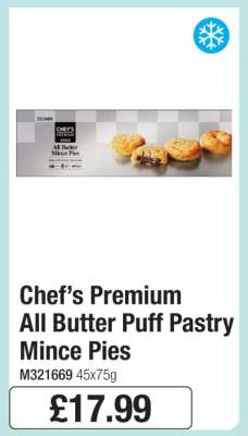 Chef’s Premium All Butter Puff Pastry Mince Pies