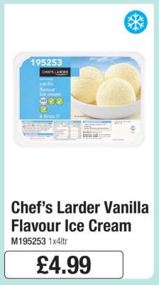 Chef’s Larder Vanilla Flavour Ice Cream