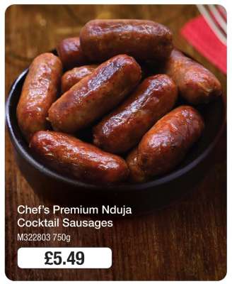 Chef’s Premium Nduja Cocktail Sausages