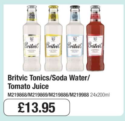 Britvic Tonics/Soda Water/Tomato Juice