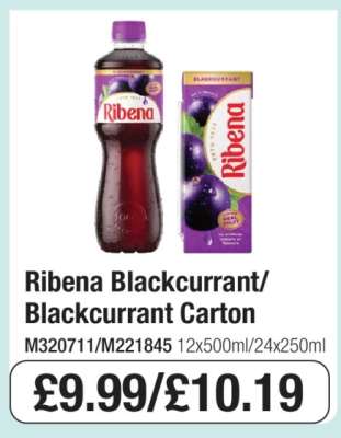 Ribena Blackcurrant/Blackcurrant Carton