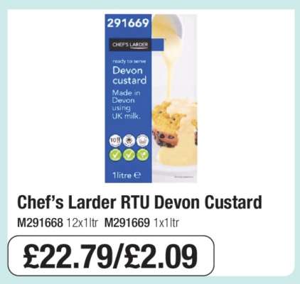 Chef’s Larder RTU Devon Custard