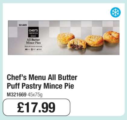Chef’s Menu All Butter Puff Pastry Mince Pie