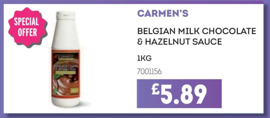 CARMEN'S BELGIAN MILK CHOCOLATE & HAZELNUT SAUCE