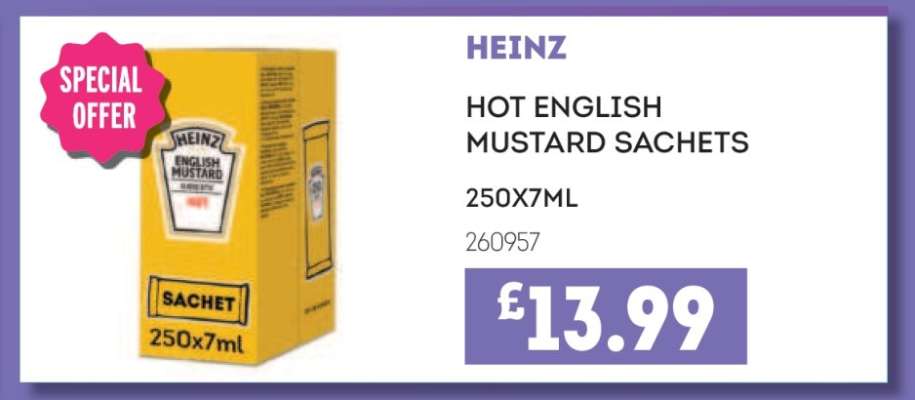 HEINZ HOT ENGLISH MUSTARD SACHETS