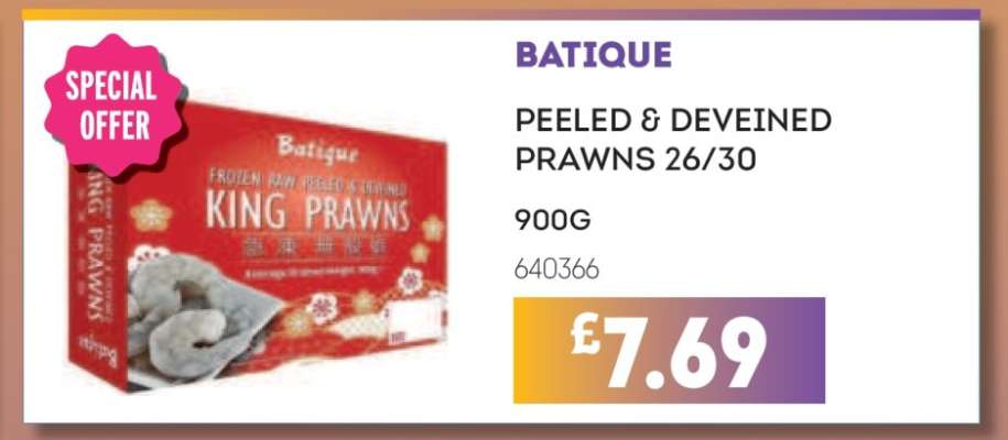 Batique Peeled & Deveined Prawns 26/30
