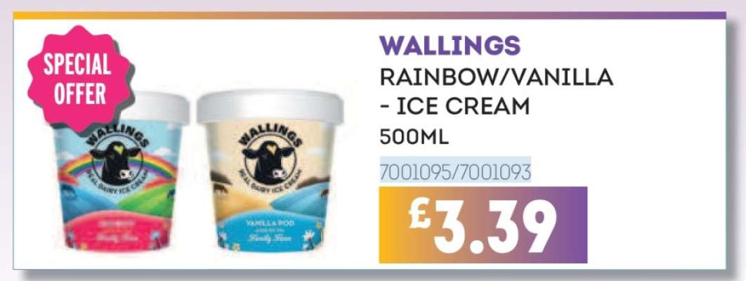 WALLINGS RAINBOW/VANILLA - ICE CREAM