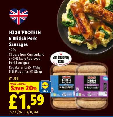 HIGH PROTEIN 6 British Pork Sausages