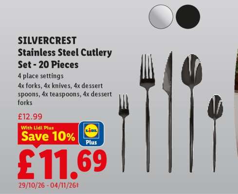 SILVERCREST Stainless Steel Cutlery Set - 20 Pieces