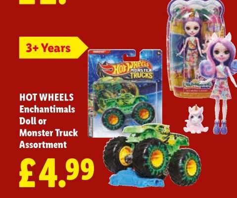 HOT WHEELS Enchantimals Doll or Monster Truck Assortment