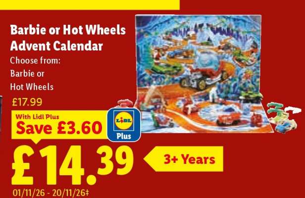 Barbie or Hot Wheels Advent Calendar